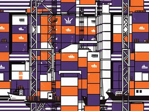 A variety of shipping containers on a cargo ship