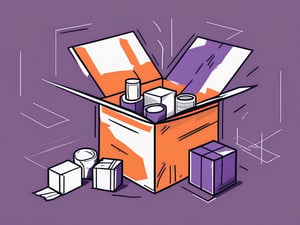 A box with visible packaging mistakes such as poor sealing