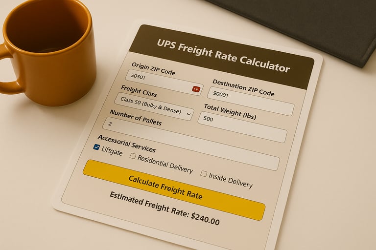 UPS Freight Rate Calculator: Ship Smarter with Trusted Carrier Estimates